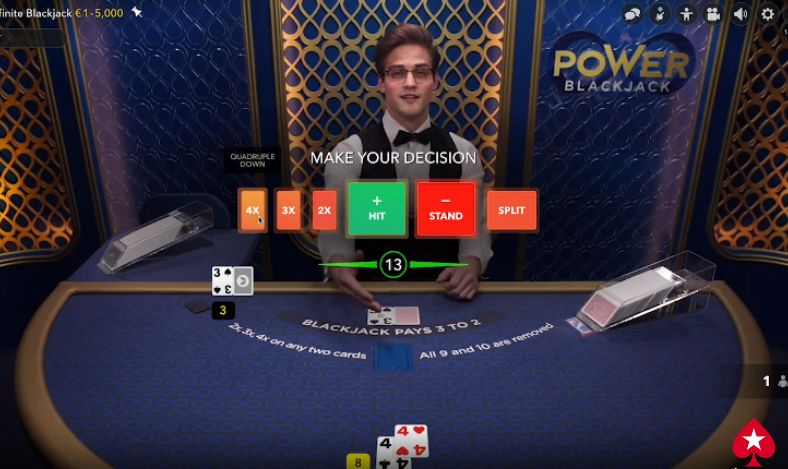 Power Blackjack en vivo