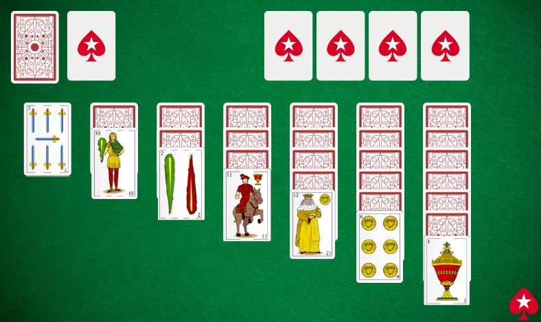 Solitario Tradicional con la Baraja Espanola Gratis Onlina