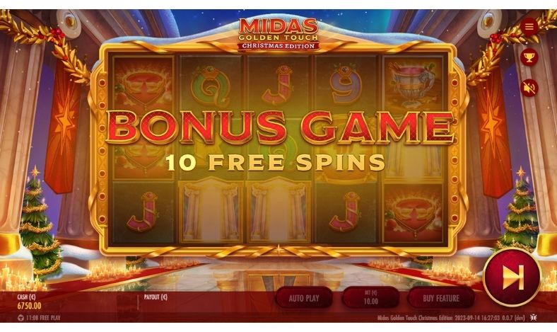Midas Golden Touch Christmas Edition Free Spins