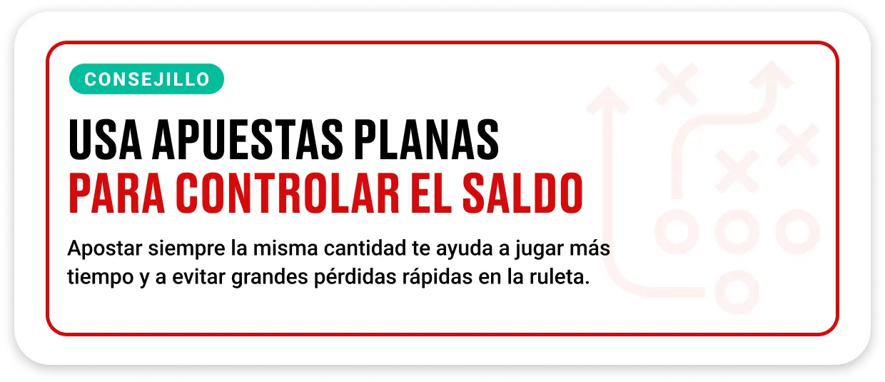 Vista de fichas de ruleta con apuesta plana en la mesa