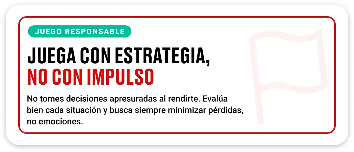 Consejo de juego responsable para rendirse conscientemente en blackjack