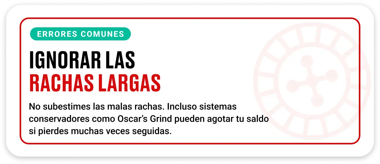Mesa de ruleta con pocas fichas y expresión de frustración, ilustrando rachas perdedoras