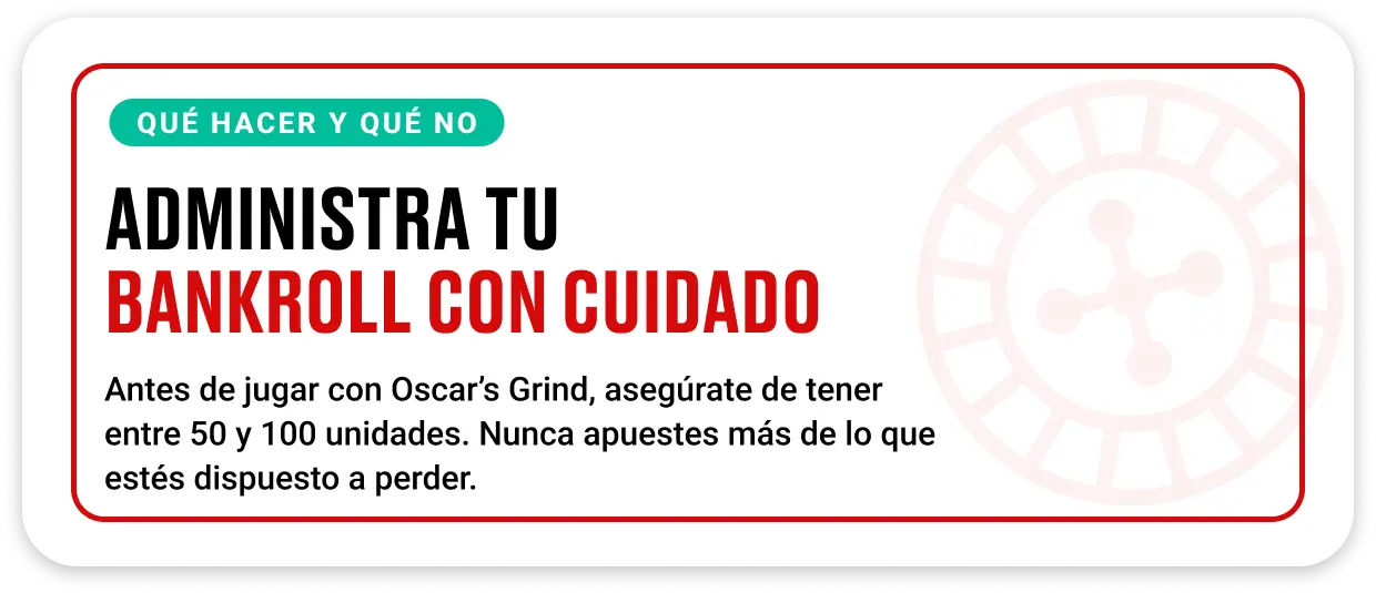 Rueda de ruleta y fichas ilustrando la gestión del bankroll en Oscar’s Grind