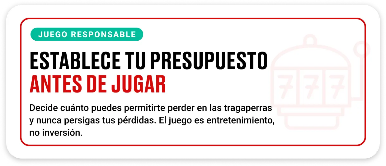 Presupuesto o límite de dinero antes de jugar a la tragaperras