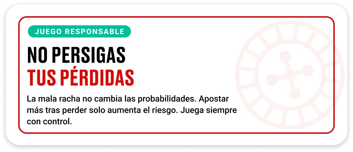 Jugar con control y no perseguir pérdidas en la ruleta